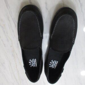 BOBS suede like black loafers Womens Sz 10